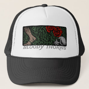 Thorns Skull Roses Feet Mediaeval Coloured Floral Trucker Hat