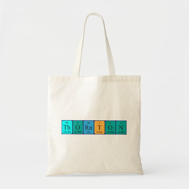 Thornton periodic table name tote bag (Front)