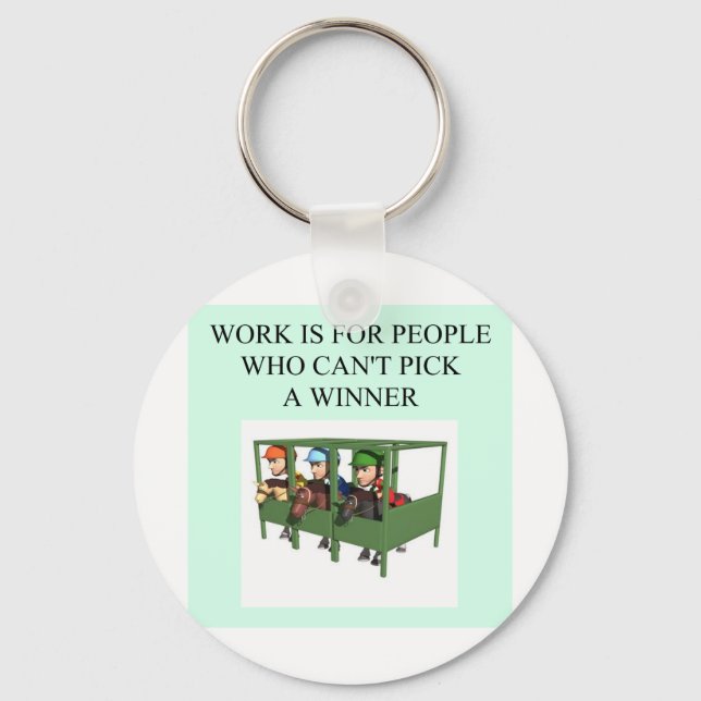 thorough bred horse racing design key ring (Front)