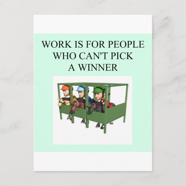 thorough bred horse racing design postcard (Front)