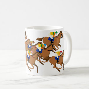 Thoroughbred and horse racing jockey coffee mug