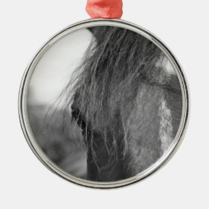 thoroughbred b/w metal tree decoration