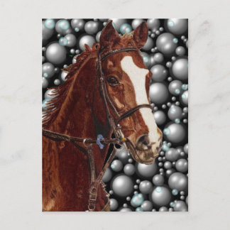 Thoroughbred & Bubbles Art Postcard