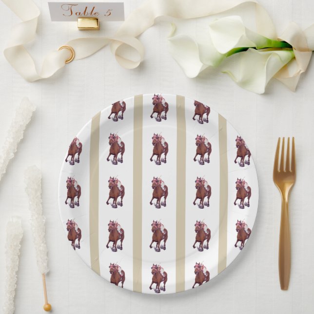 Thoroughbred Champion Seabiscuit Beats War Admiral Paper Plate (Wedding)