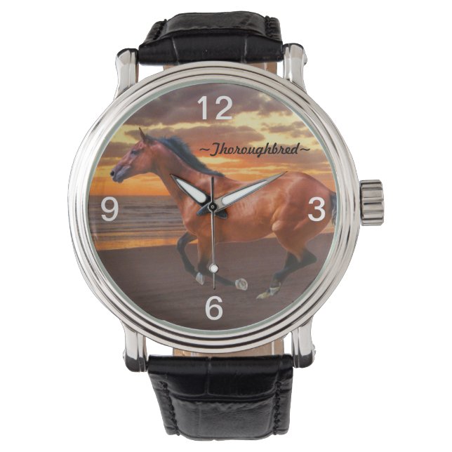 Thoroughbred horse galloping Sunrise Watch (Front)