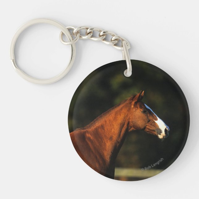 Thoroughbred Horse Headshot Key Ring (Front)
