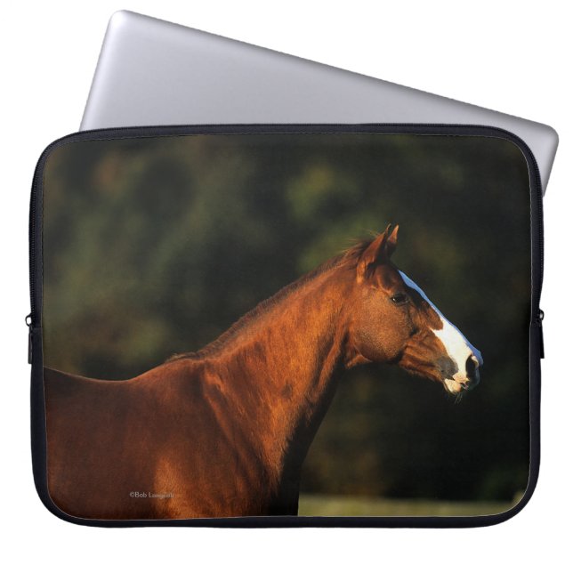 Thoroughbred Horse Headshot Laptop Sleeve (Front)
