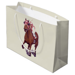 Thoroughbred Horse Is Winning Race Large Gift Bag