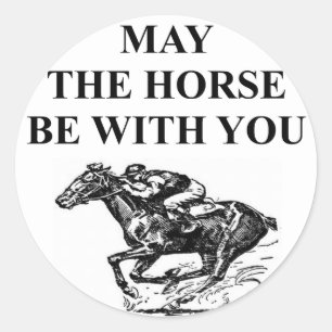 thoroughbred horse racing classic round sticker