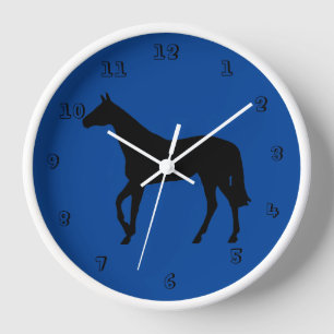 Thoroughbred Horse Silhouette Wall Clock