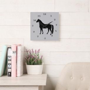 Thoroughbred Horse Silhouette Wall Clock