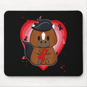Thoroughbred Horse With Ribbon Heart Disease Aware Mouse Mat