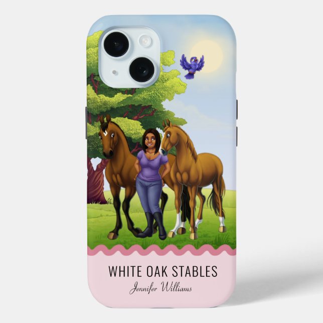 Thoroughbred Horses and Rider Customisable Case-Mate iPhone Case (Back)