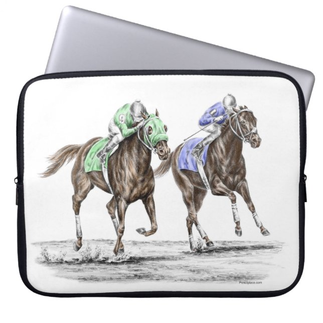 Thoroughbred Horses Racing Laptop Sleeve (Front)