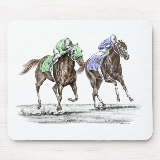 Thoroughbred Horses Racing Mouse Mat (Front)