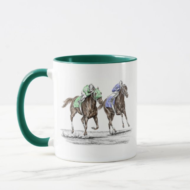 Thoroughbred Horses Racing Mug (Left)