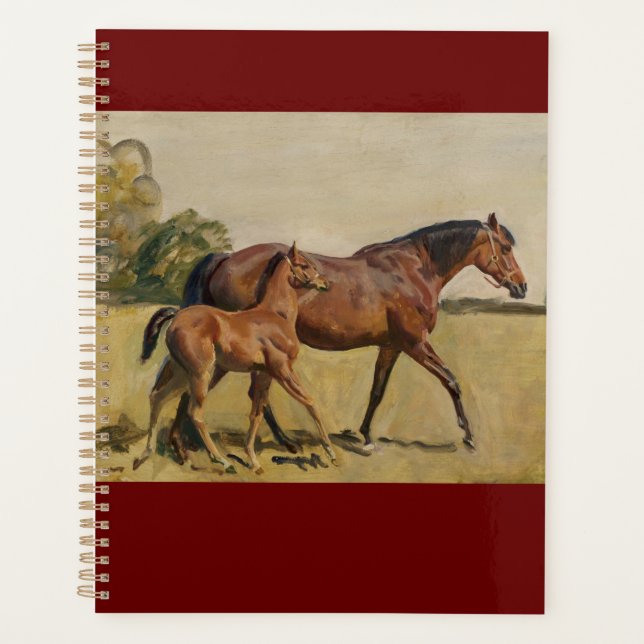 Thoroughbred Mare and Foal Munnings Planner (Front)