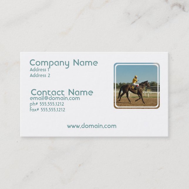Thoroughbred Race Horse Business Card (Front)