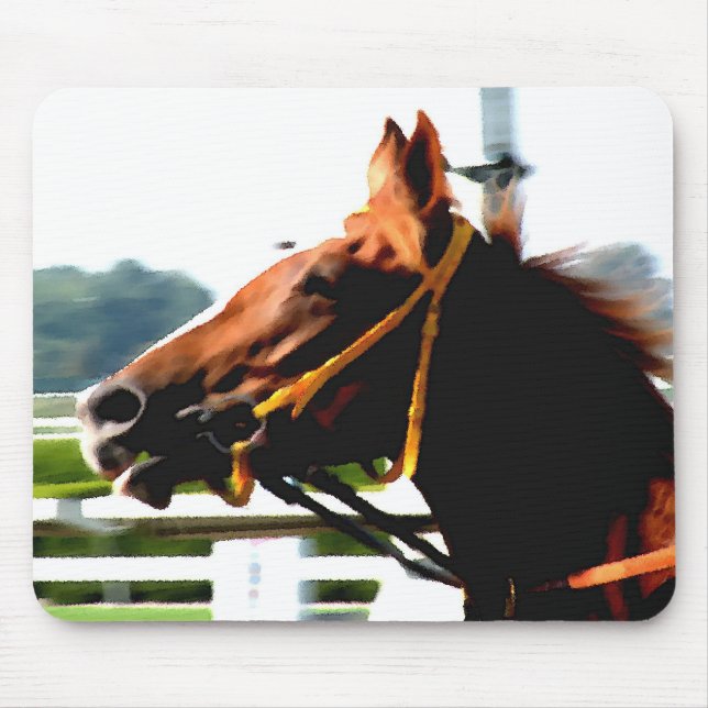 Thoroughbred race horse mouse pad (Front)