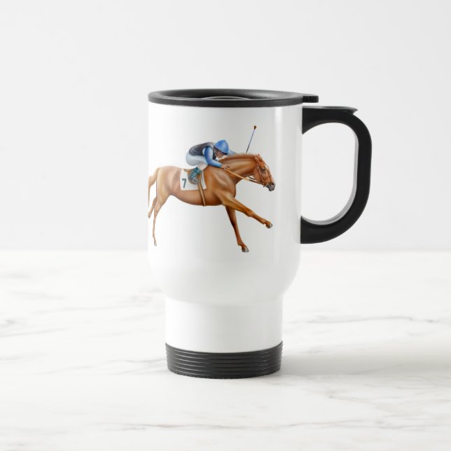 Thoroughbred Race Horse Travel Mug (Right)