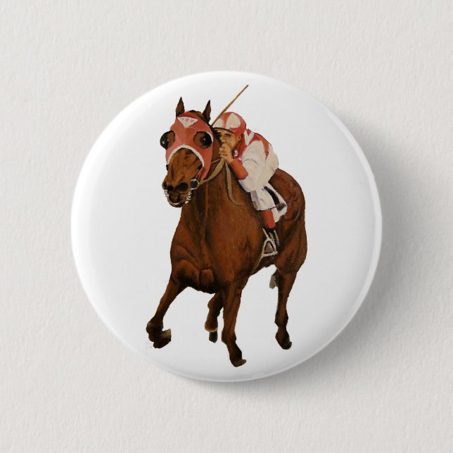 Thoroughbred Race Horse Wins Classic 6 Cm Round Badge (Front)