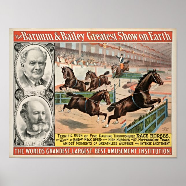 Thoroughbred Race Horses Circus Poster (Front)