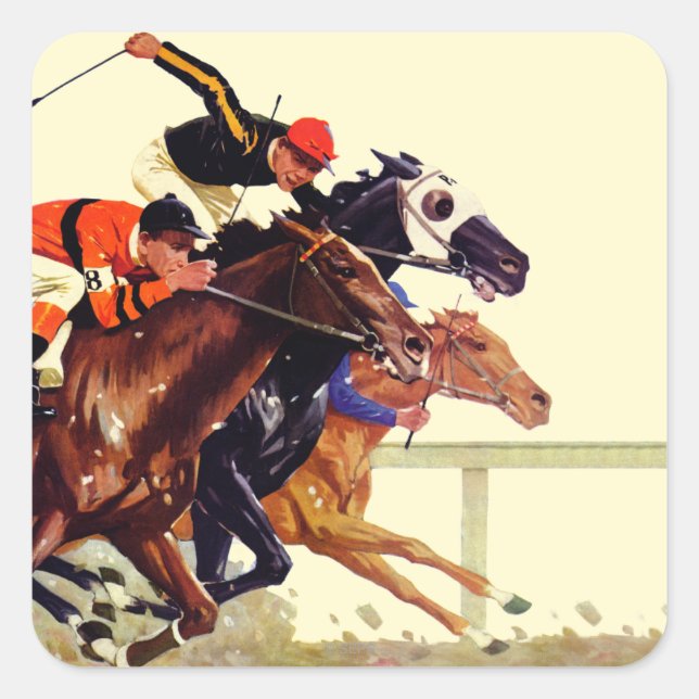 Thoroughbred Race Square Sticker (Front)