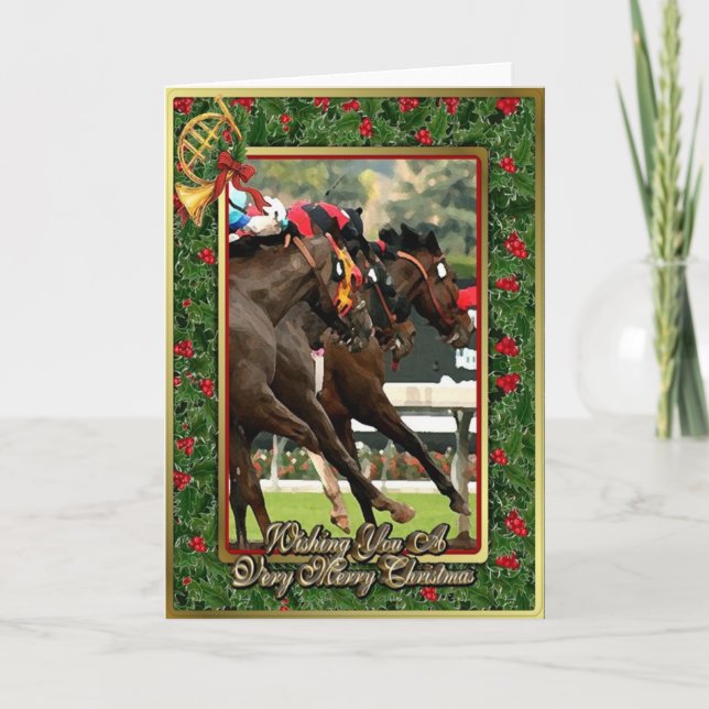 Thoroughbred Racehorse Blank Christmas Card (Front)