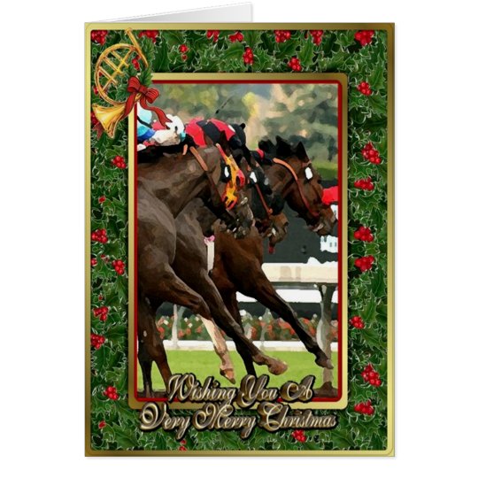 Thoroughbred Racehorse Blank Christmas Card