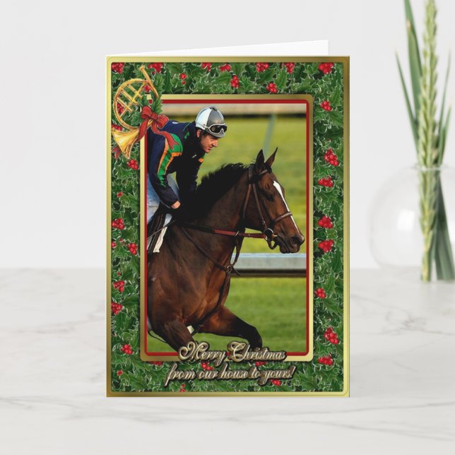 Thoroughbred Racehorse Blank Christmas Card (Front)