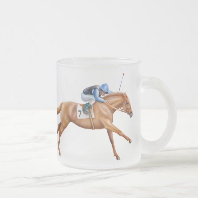 Thoroughbred Racehorse Frosted Mug (Right)