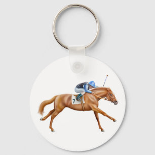 Thoroughbred Racehorse Keychain