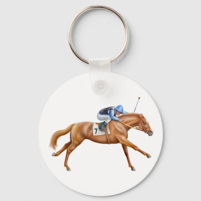 Thoroughbred Racehorse Keychain (Front)