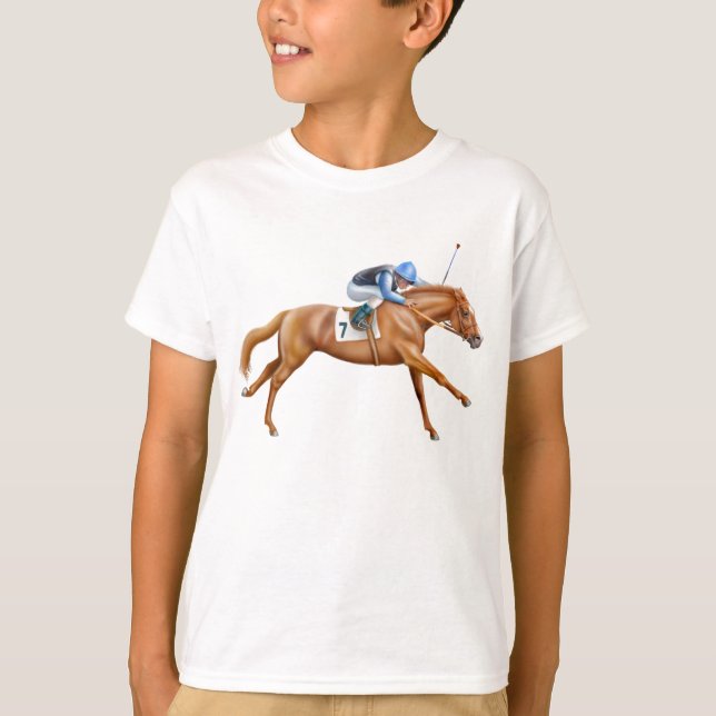 Thoroughbred Racehorse Kids T-Shirt (Front)