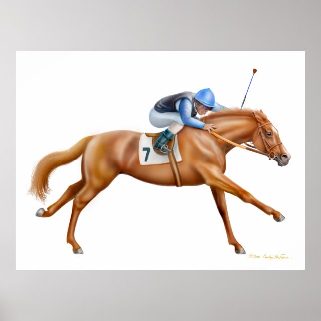 Thoroughbred Racehorse Print (Front)