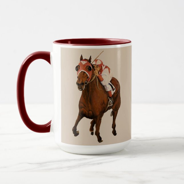 Thoroughbred Racehorse Wins Classic Race Mug (Left)