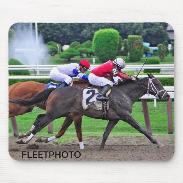 Thoroughbred Racing at Historic Saratoga Racetrack Mouse Mat (Front)