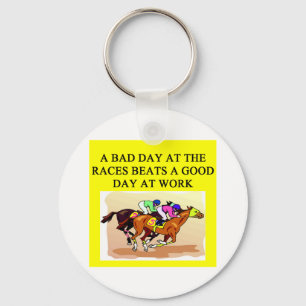thoroughbred racing lovers key ring
