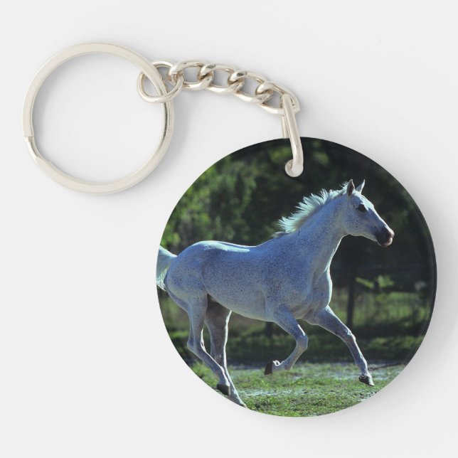 Thoroughbred Stallion Running Key Ring (Front)