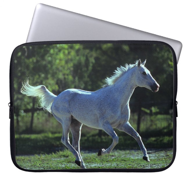 Thoroughbred Stallion Running Laptop Sleeve (Front)