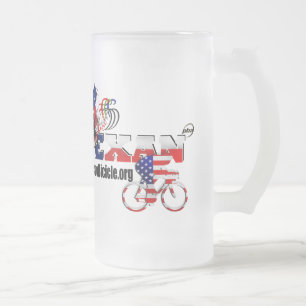 Thoroughbred Texan Cyclist Glass Beer Mug