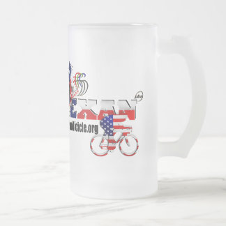 Thoroughbred Texan Cyclist Glass Beer Mug