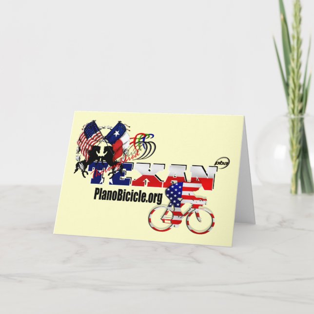 Thoroughbred Texan Cyclist Greeting Cards (Front)