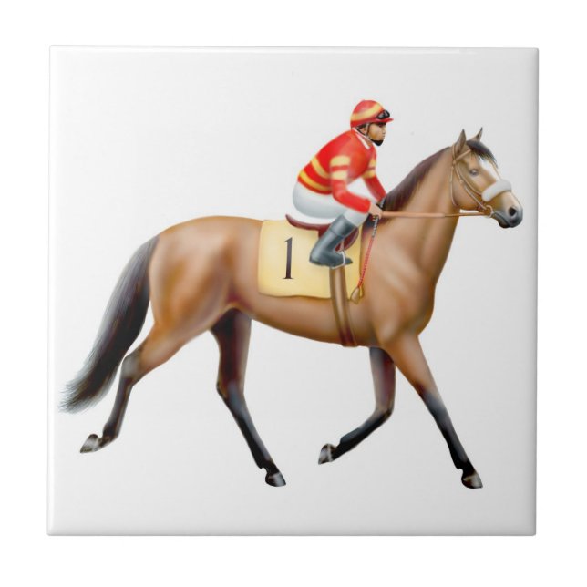 Thoroughbred Trotting to the Post Tile (Front)