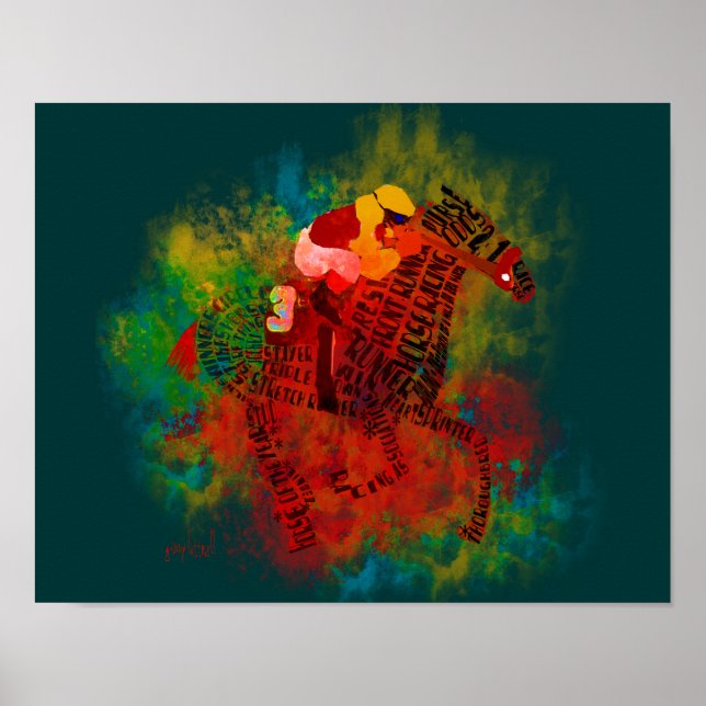 Thoroughbred Typography" Poster (Front)