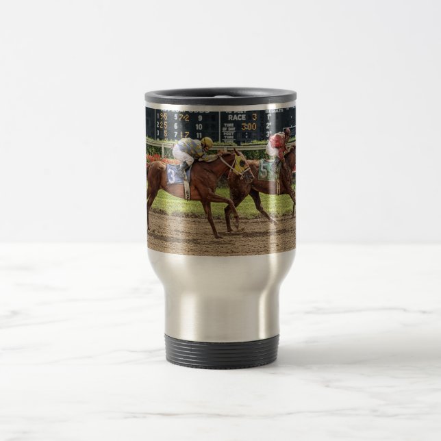 Thoroughbreds 2 Seconds to Finish Travel Mug (Center)