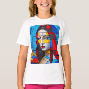 Thoroughly Modern Mona Cubist Design T-Shirt