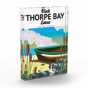 Thorpe bay Essex Seaside travel poster. Photo Block
