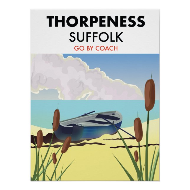 Thorpeness suffolk vintage beach poster. poster (Front)