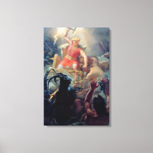 Thor's Fight with the Giants Mårten Winge  Canvas Print